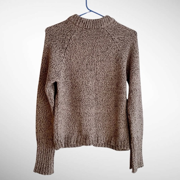 Zara Mockneck Pullover Sweater Asymmentrical Front Buttons - Picture 2 of 11